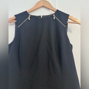 Calvin Klein Black Sheath Dress Size 2 Zipper Details